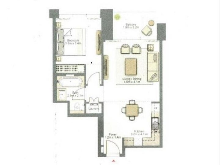 Floor plan - Fully Furnished | Garden View | Brand New