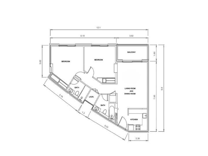 Floor plan - Furnished 2BR | Great Value | Ready to Move-in
