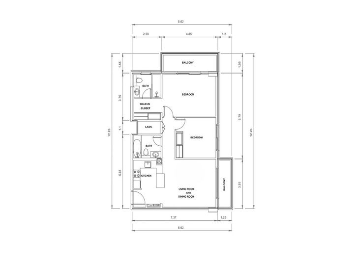 Floor plan - Furnished 2BR | Prime Location | Ready to Move-in