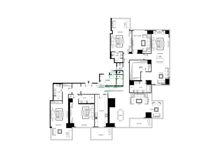 Floor plan - Luxury Penthouse| Maids+Drivers Room| Marina View