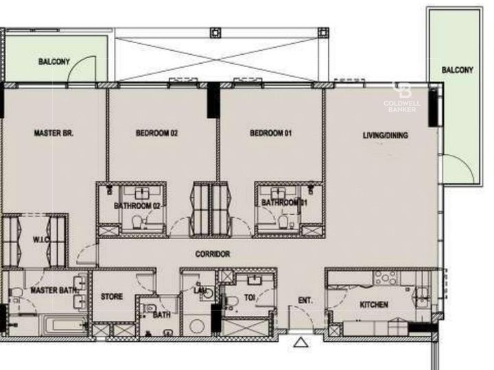 Floor plan - Vacant | Canal View | Closed Kitchen
