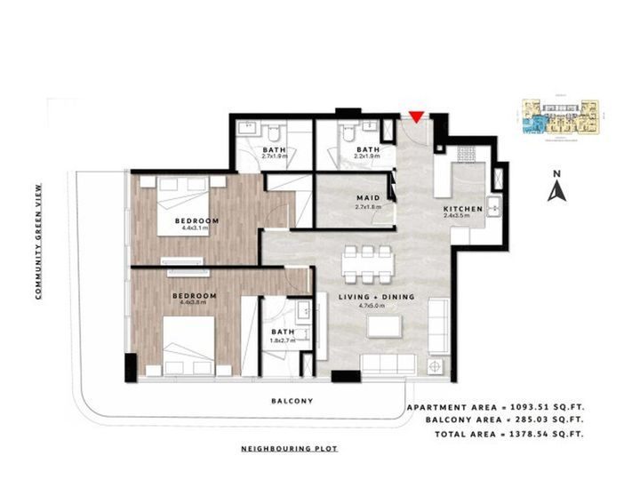 Floor plan - 3BR| Luxury Smart Home | Handover Q2 2027