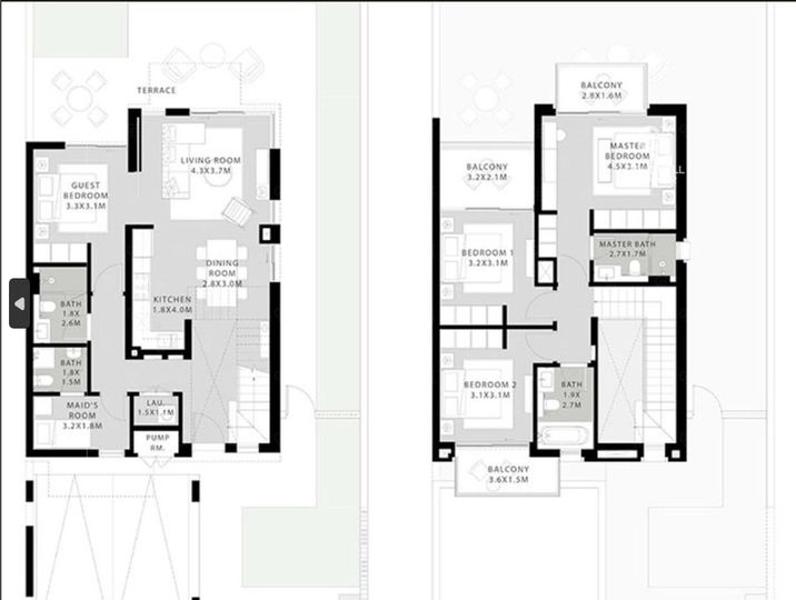 Floor plan - Near Yoga Deck | Single Row | Corner Unit