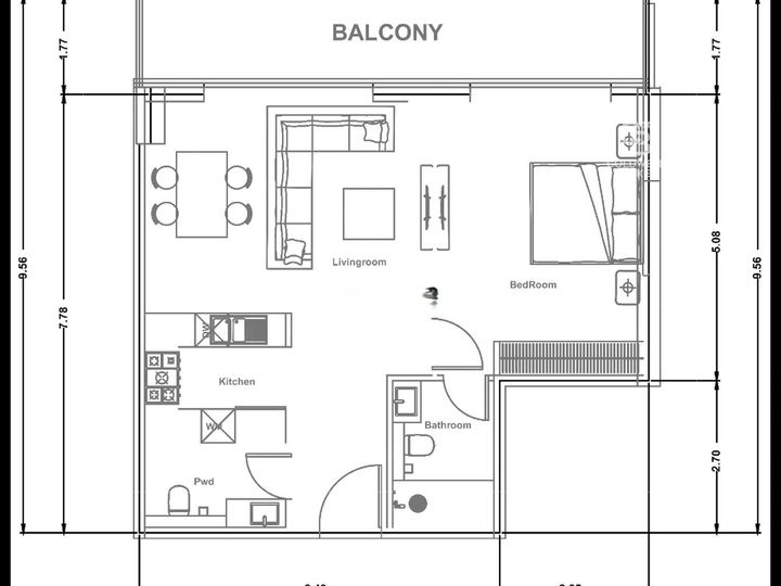 Floor plan - Spacious, Skyline and Burj Al Arab View, High ROI