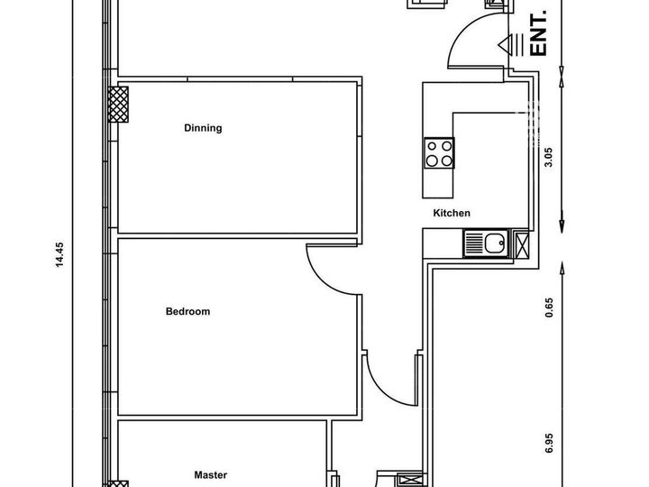 Floor plan - 2BHK +Study Room | Metro | Vacant
