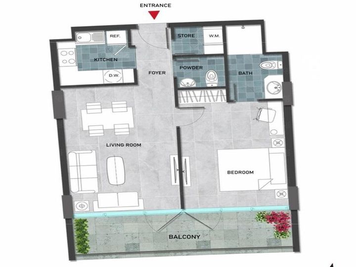 Floor plan - 1BHK |  NEAR TO AIRPORT | NO AGENCY FEE
