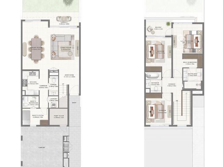 Floor plan - Spacious 3BR Townhouse | Park Facing | Single Row