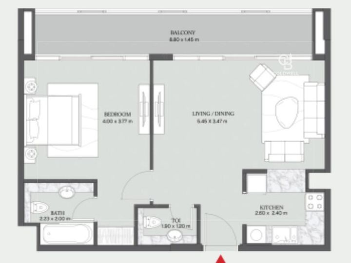 Floor plan - Spacious 1BR | Ready to Move In | Dubai South