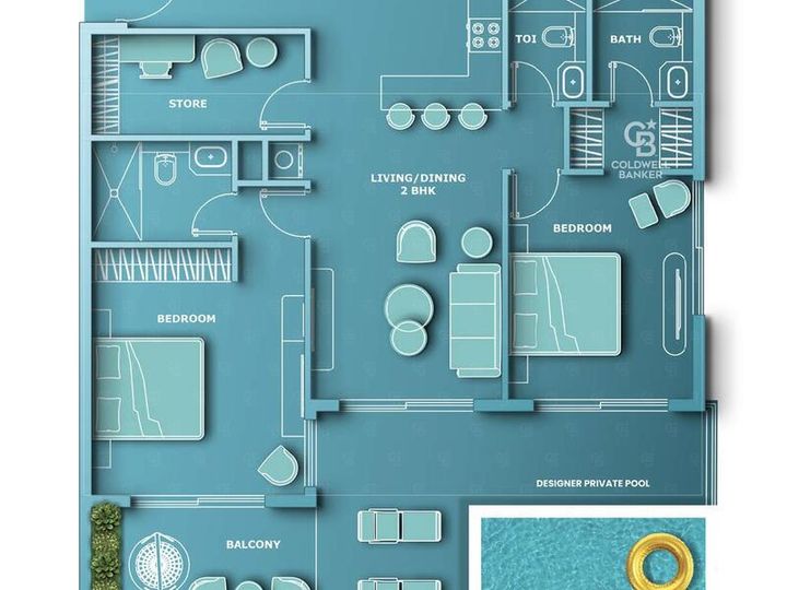 Floor plan - 2 BED + MAIDS | PRIVATE POOL | PRIME LOCATION