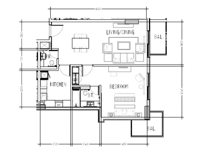 Floor plan - FURNISHED 1BHK | BIGGEST LAYOUT | READY TO MOVE