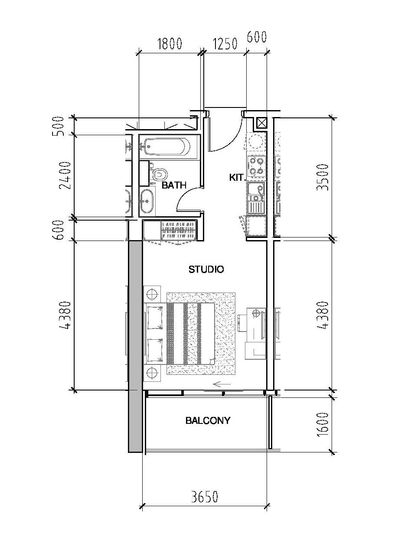 Floor plan - Upgraded Furnished Studio | Golf View I High Floor
