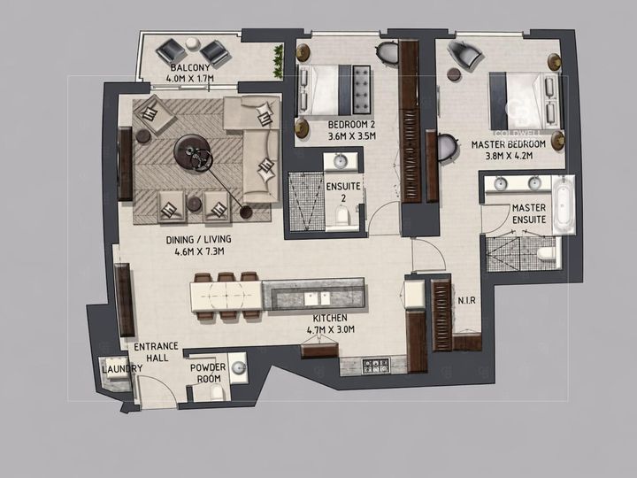 Floor plan - Burj Khalifa View | Fully Furnished | High ROI