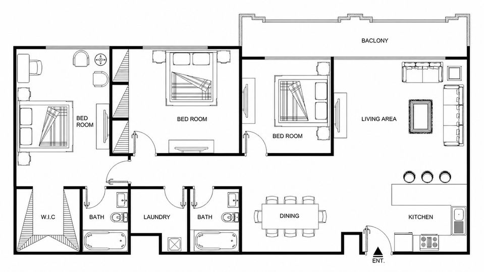 Floor plan - Spacious 3 Bed+Store | Vastu | Upgraded