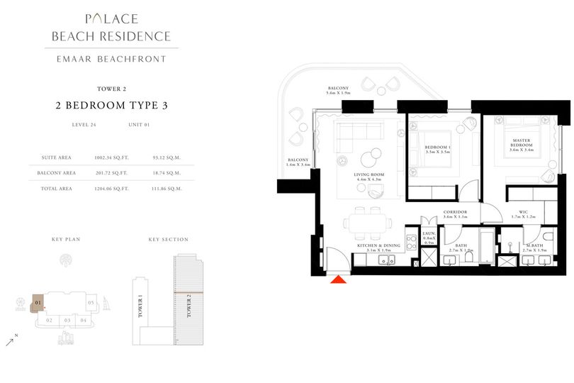Floor plan - Stunning Beachfront Apartment | Private Beach Access