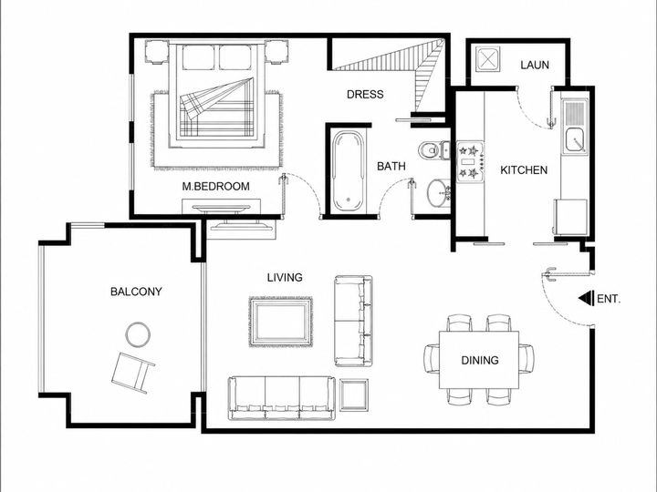 Floor plan - Fully Furnished | Large Layout | Prime Location